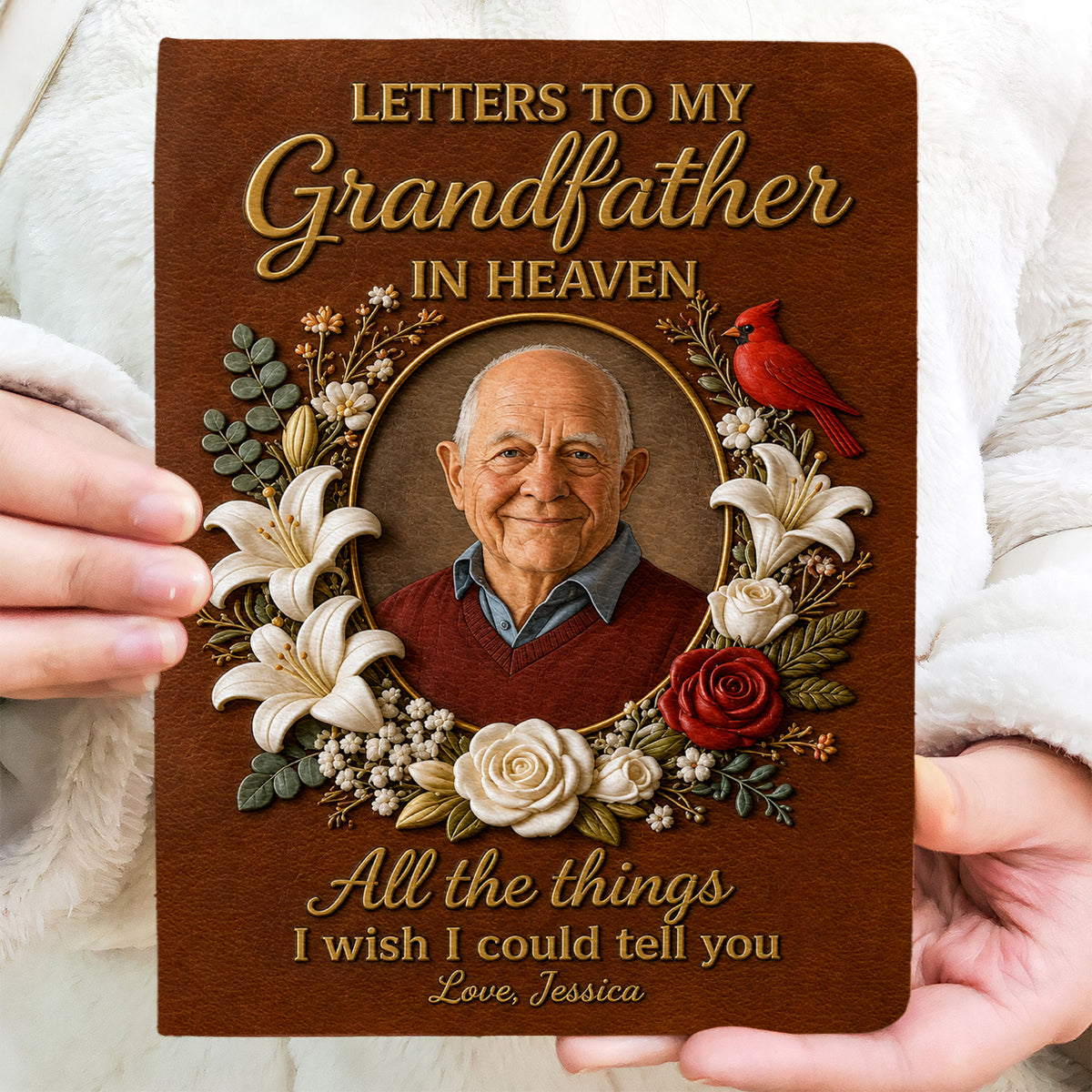 Letter To Heaven - Personalized Memorial Leather Journal