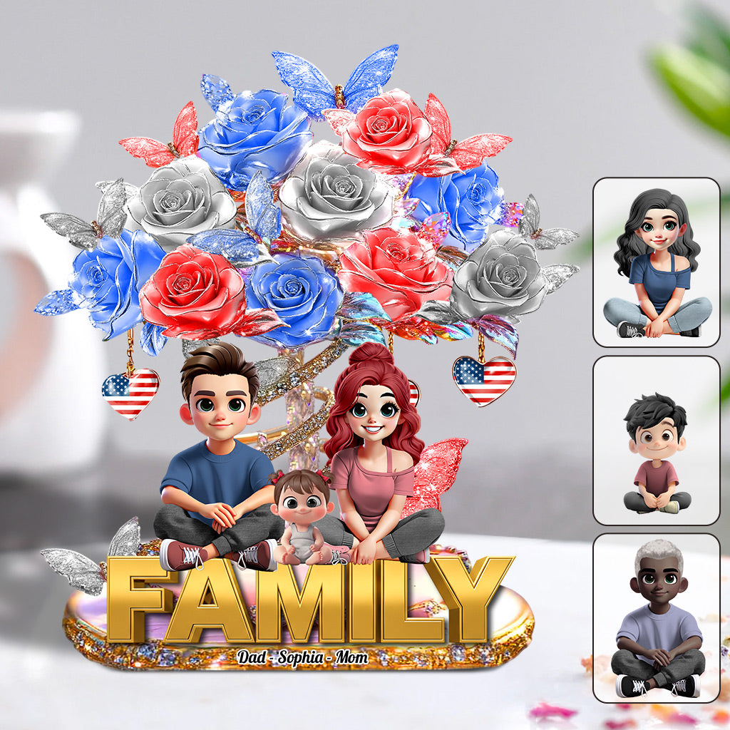 Für immer Familie – Personalisierte Acrylplakette in individueller Familienform