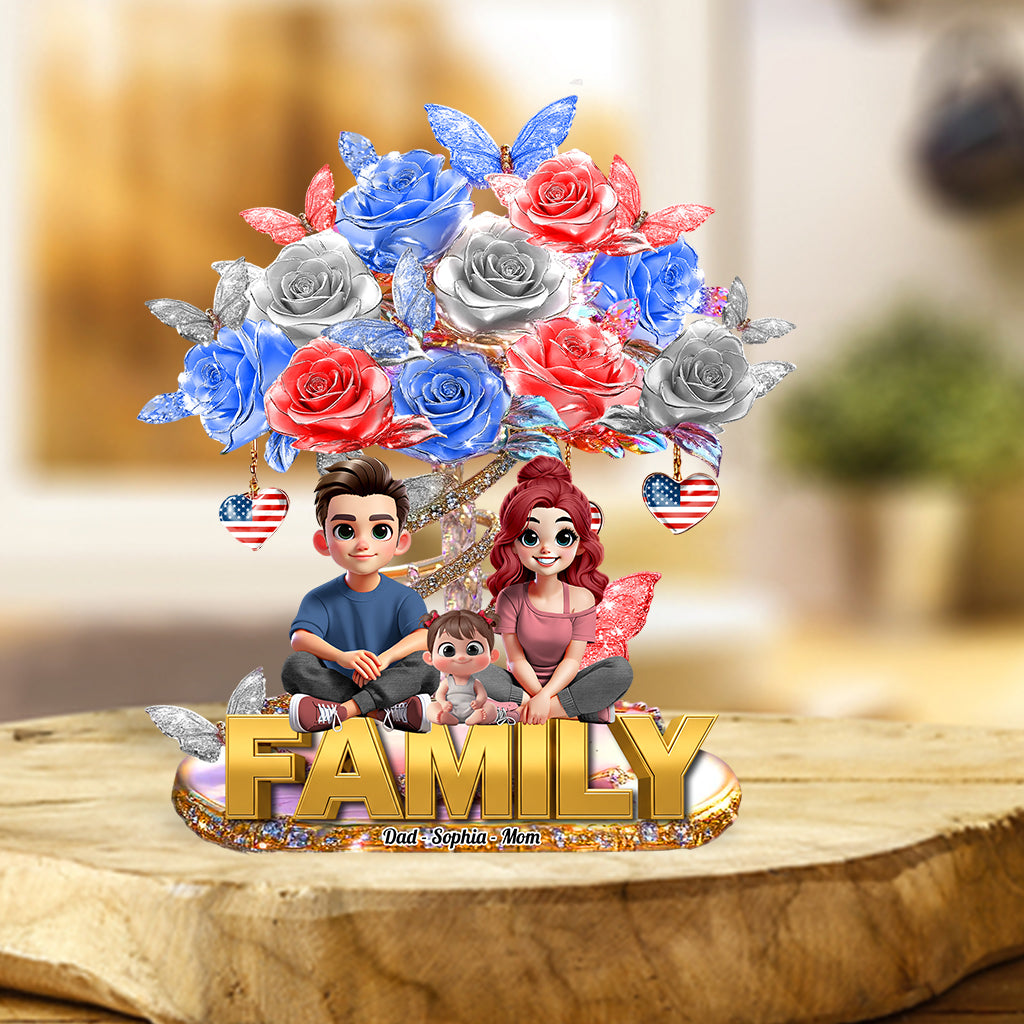 Für immer Familie – Personalisierte Acrylplakette in individueller Familienform