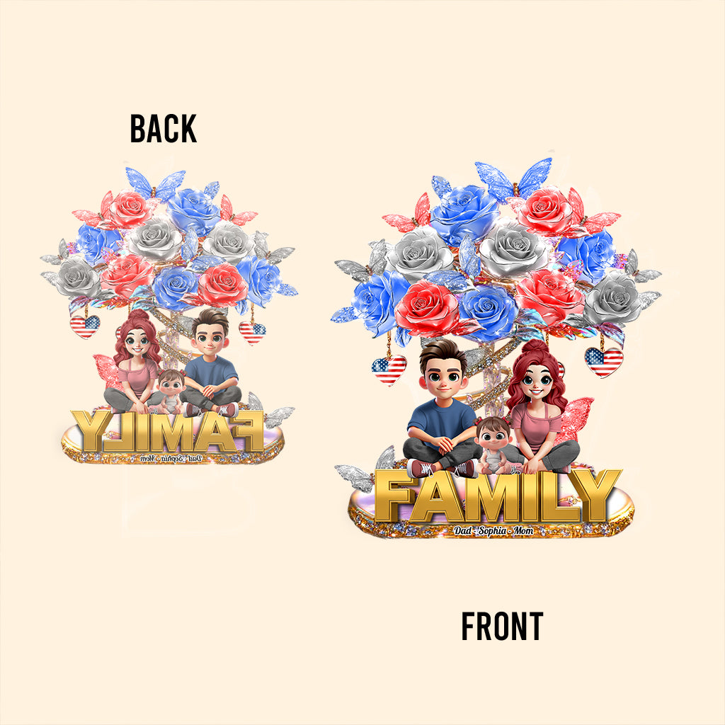 Für immer Familie – Personalisierte Acrylplakette in individueller Familienform