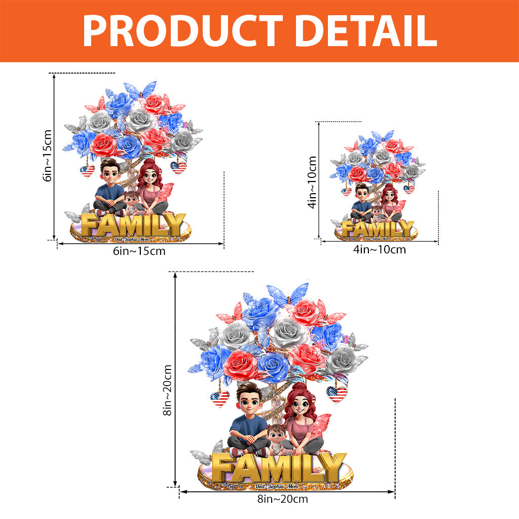 Für immer Familie – Personalisierte Acrylplakette in individueller Familienform