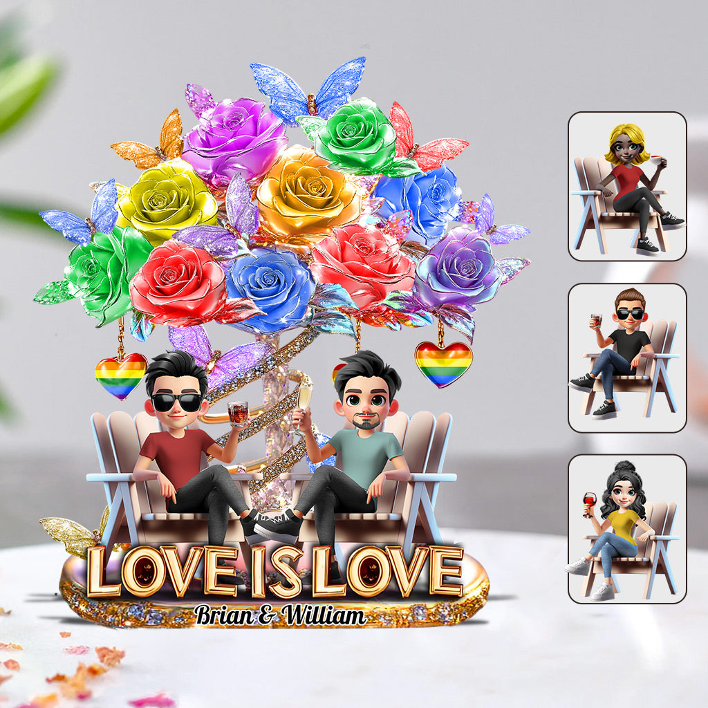 Liebe ist Liebe – Personalisierte Acrylplakette zur Unterstützung der LGBT-Community in individueller Form