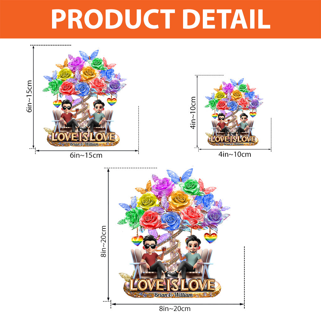 Liebe ist Liebe – Personalisierte Acrylplakette zur Unterstützung der LGBT-Community in individueller Form