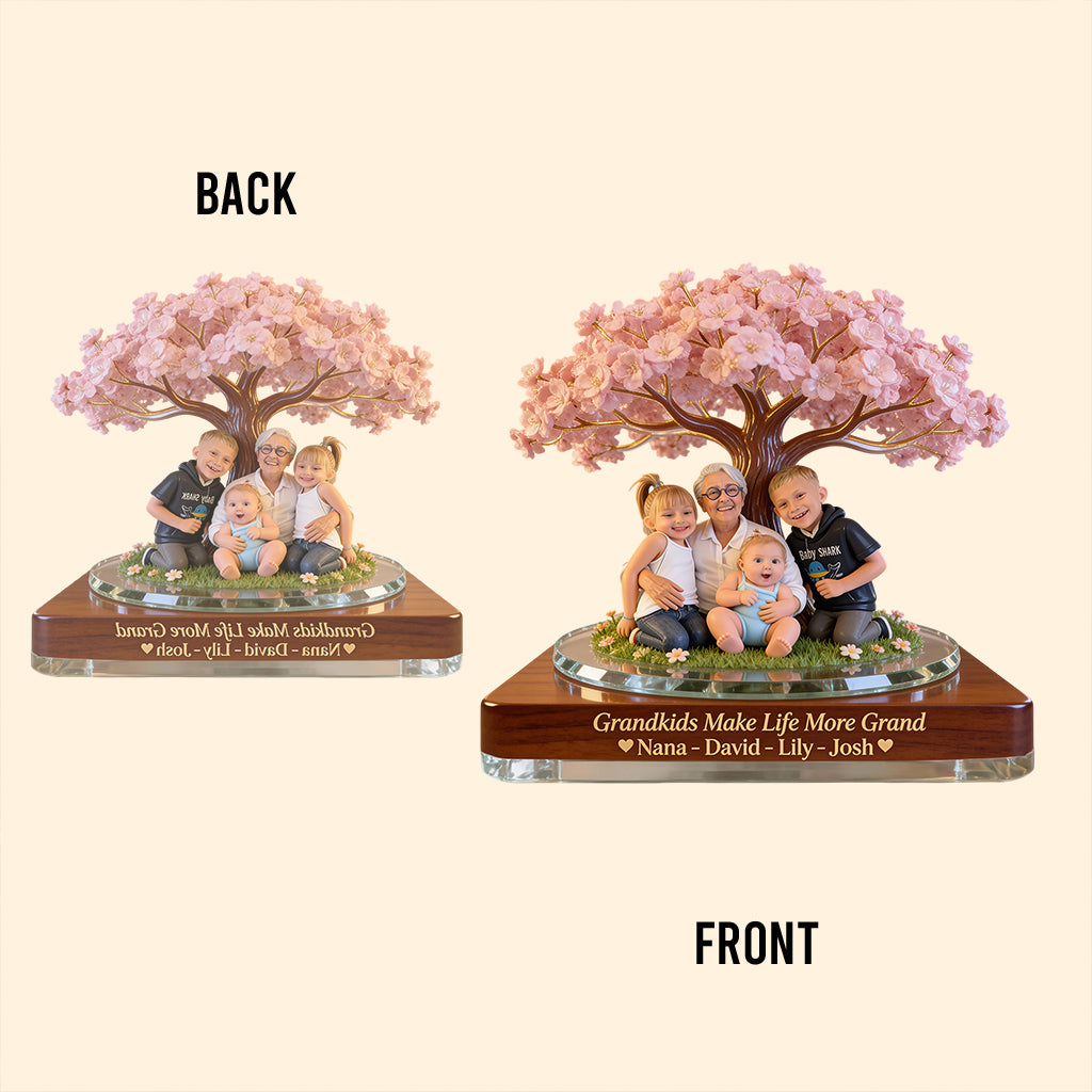 Enkelkinder machen das Leben schöner – Personalisierte, individuell geformte Acrylplakette für Oma