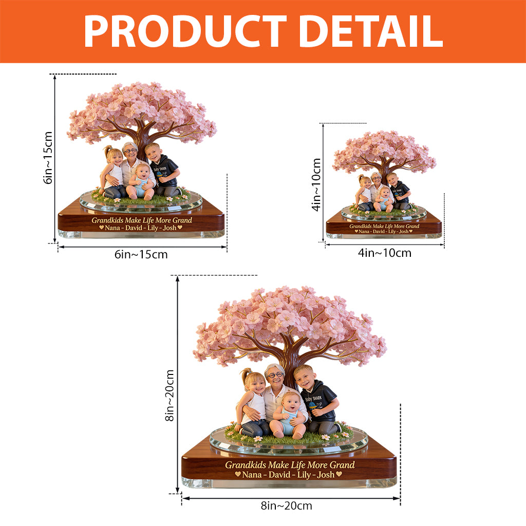 Enkelkinder machen das Leben schöner – Personalisierte, individuell geformte Acrylplakette für Oma