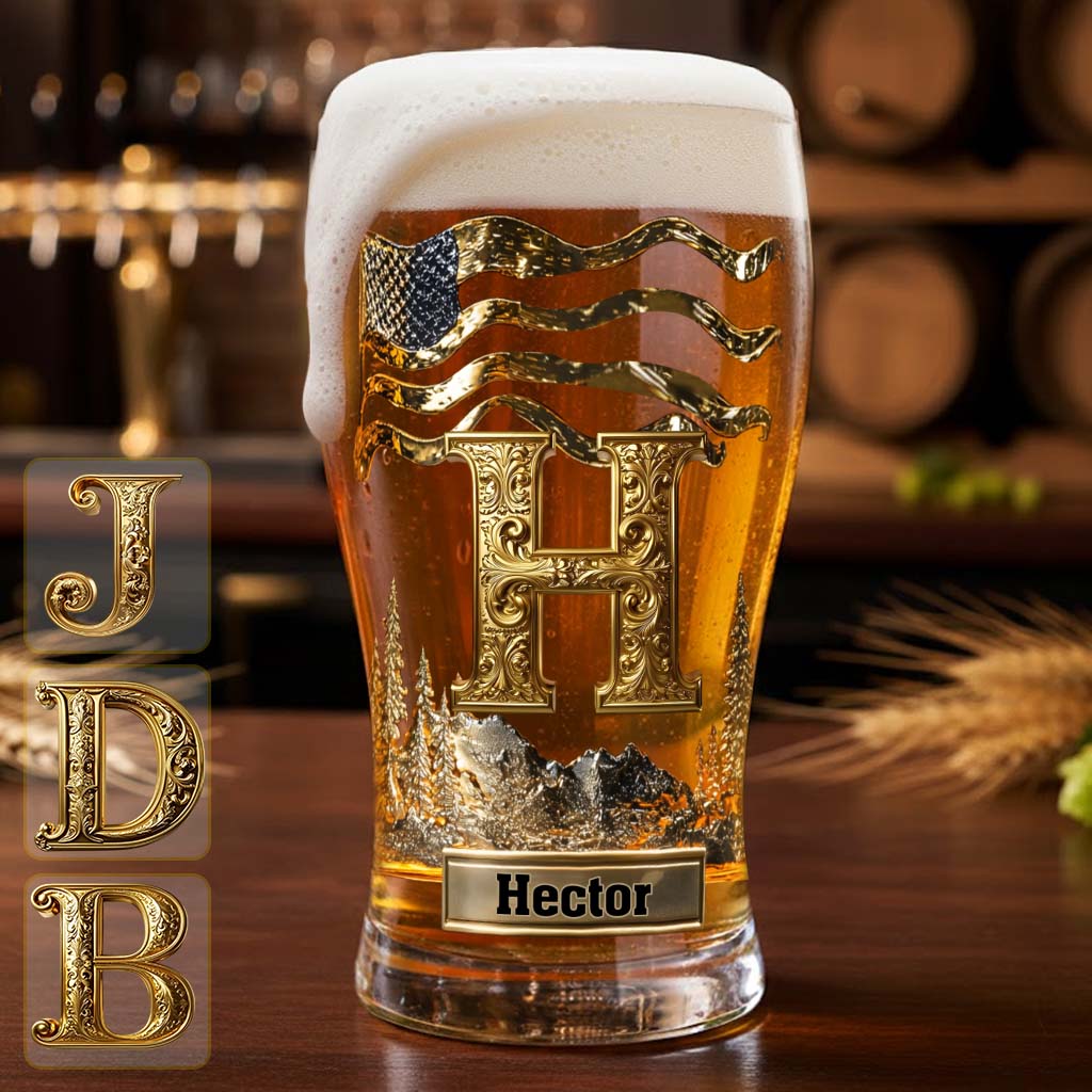 Anfangsbuchstabe des Namens - Personalisiertes Bierglas