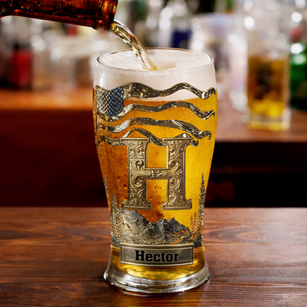 Anfangsbuchstabe des Namens - Personalisiertes Bierglas