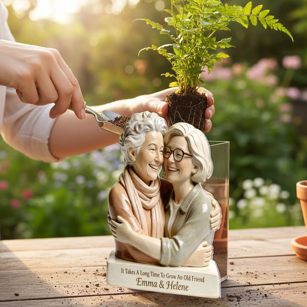 Grow An Old Friend - Personalized Bestie Acrylic Pot