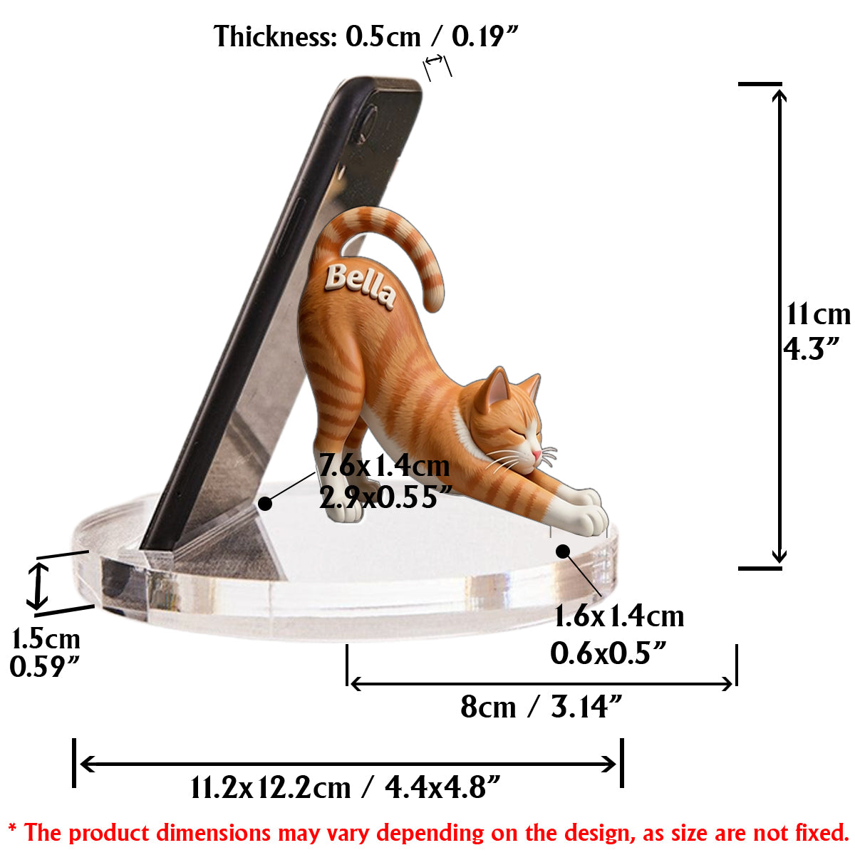 Schöner Stretch - Personalisierter Katzen Handy/Tablet Halter