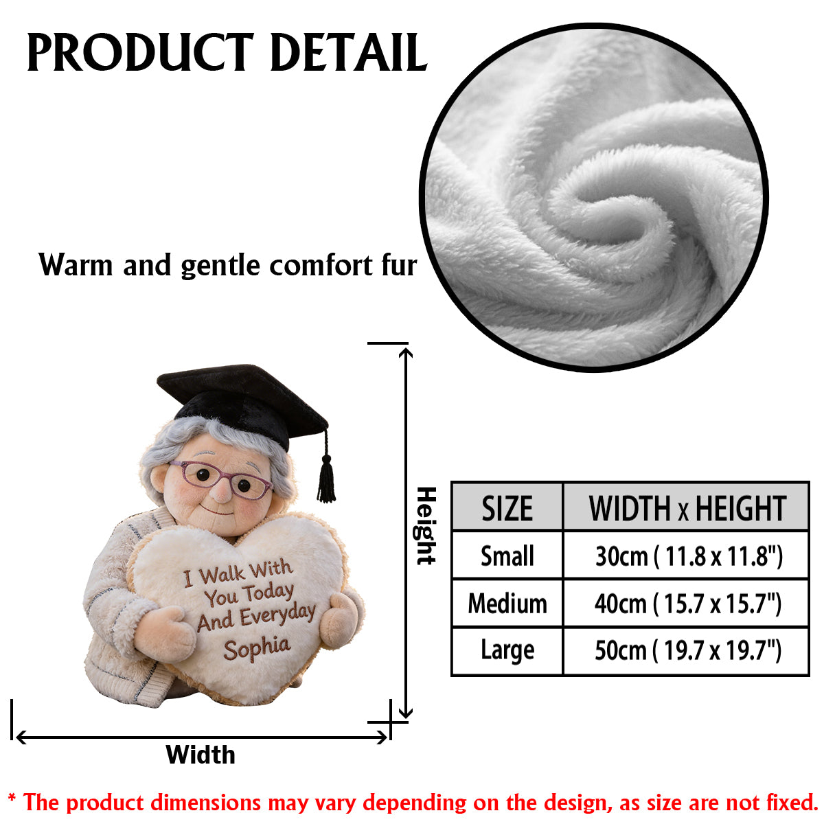 I Walk With You Today And Everyday - Personalized Graduation Premium Faux Fur Pillow