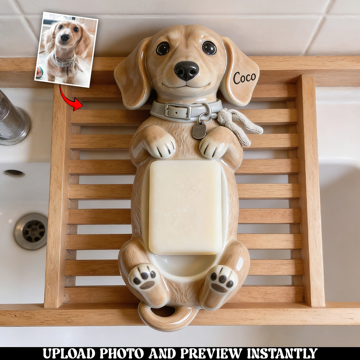 Snuggle Buddy Soap Holder - Personalized Dog Catch-All Tray