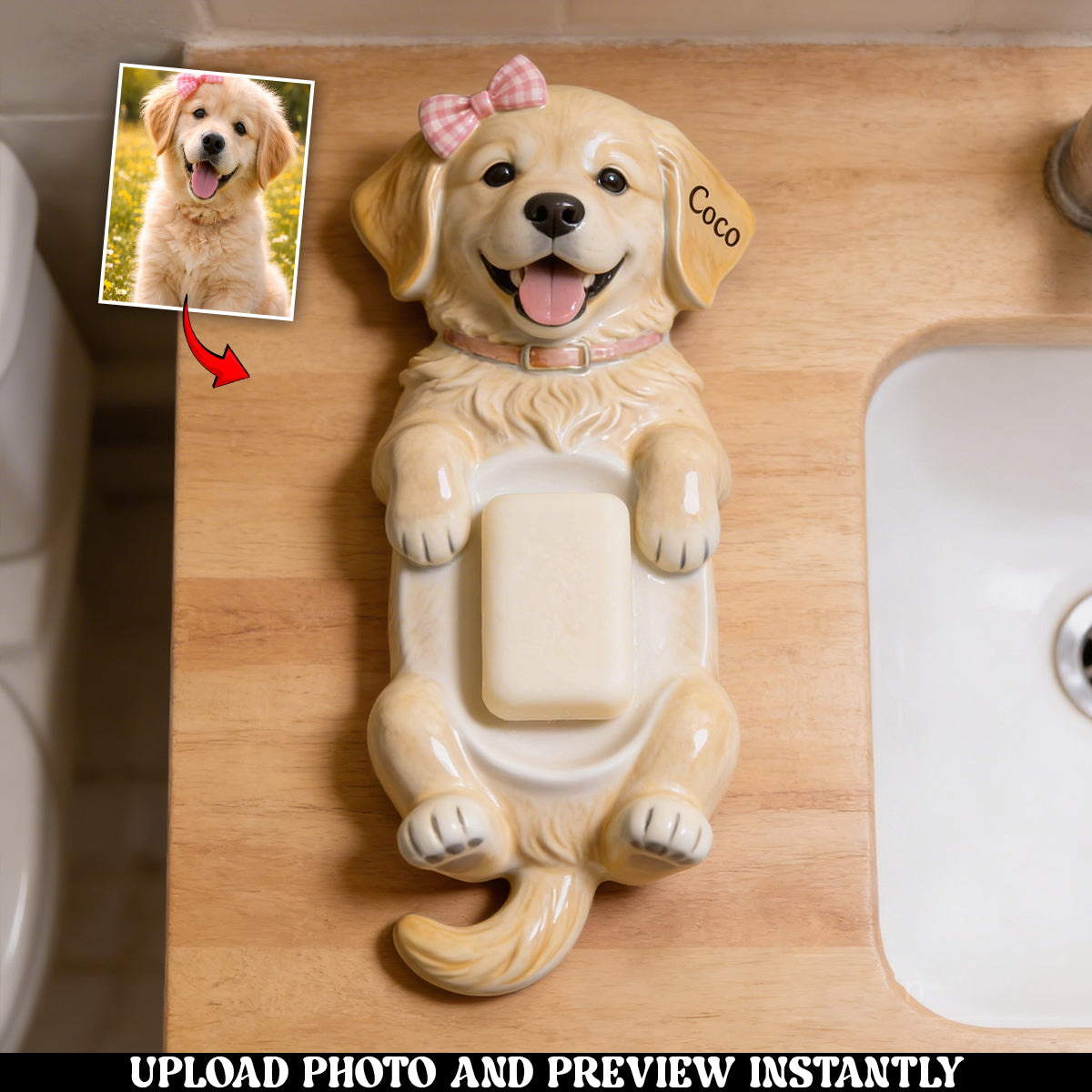 Snuggle Buddy Soap Holder - Personalized Dog Catch-All Tray