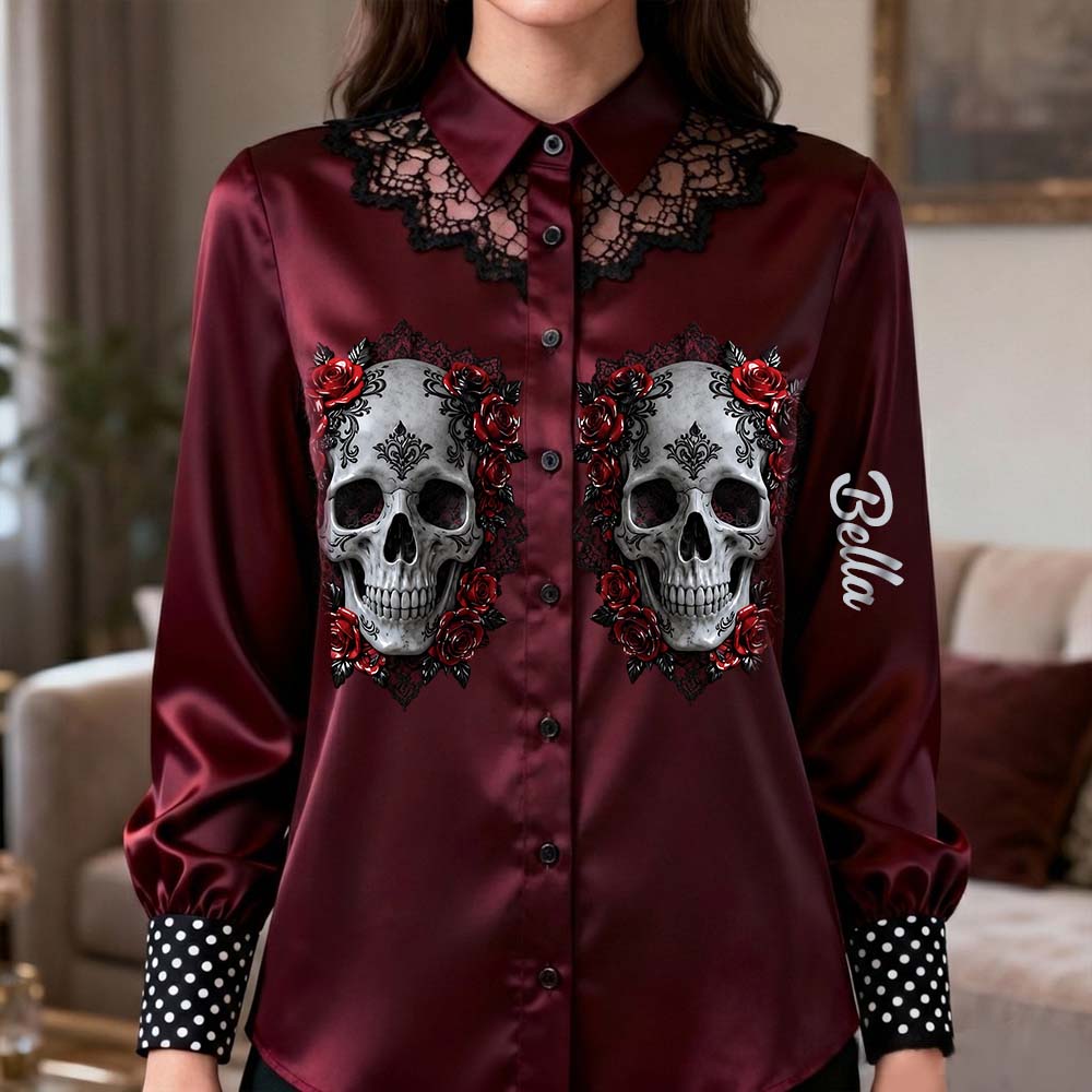 Skull Cowboy - Personalized Skull Button-Up Shirt