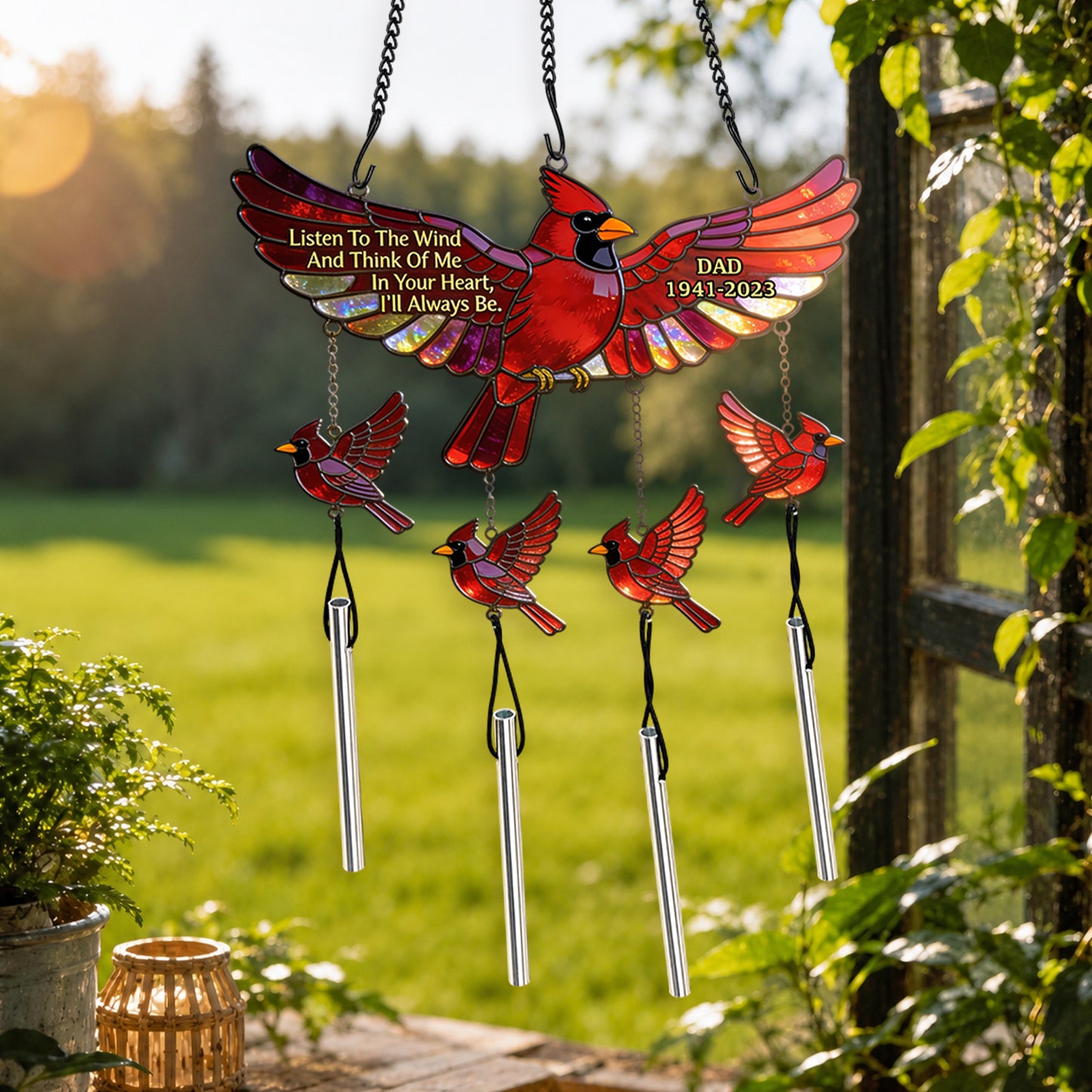 Hear The Wind - Personalized Memorial Wind Chime With Charm