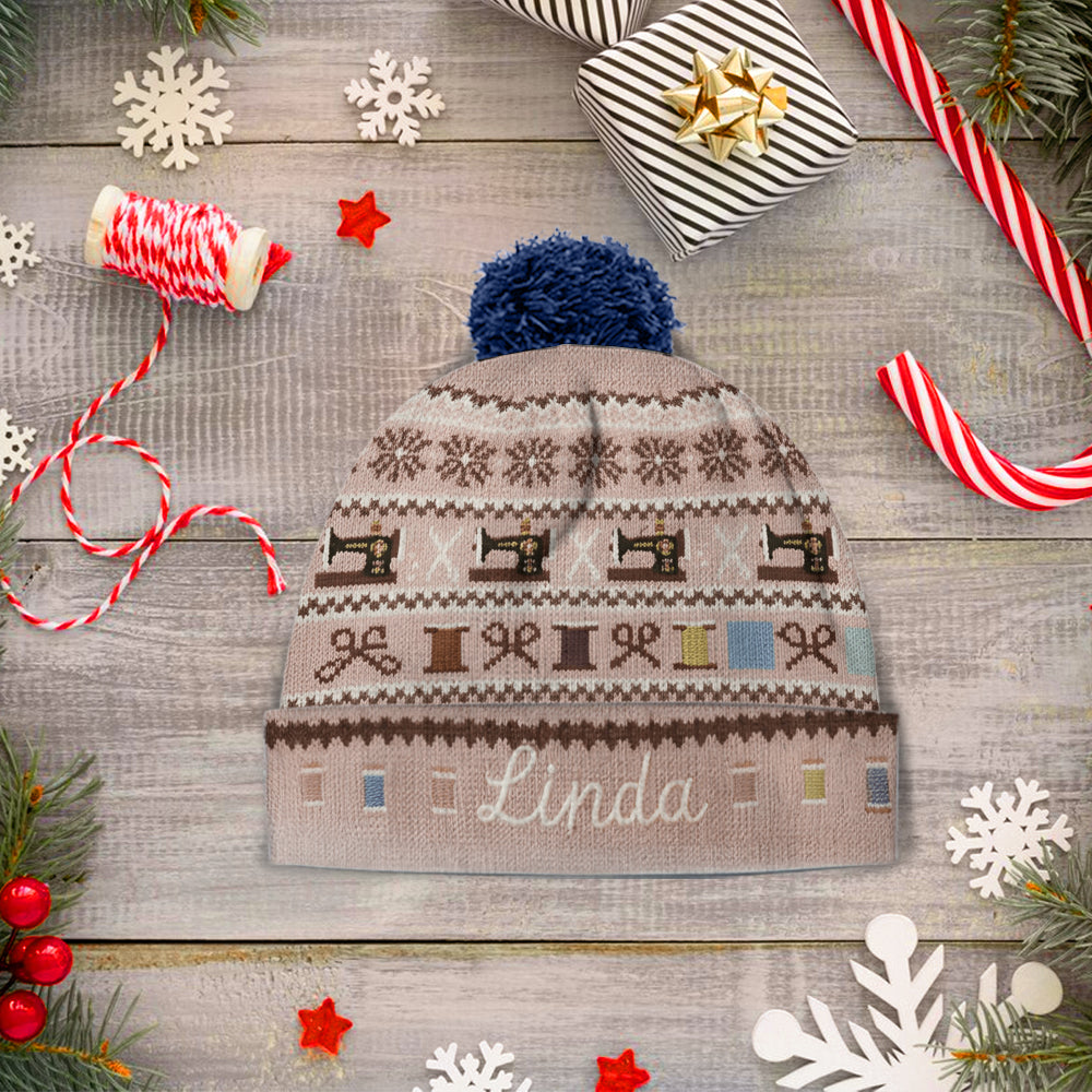 Nähmaschine & Garnrolle – Personalisierte Nähmütze