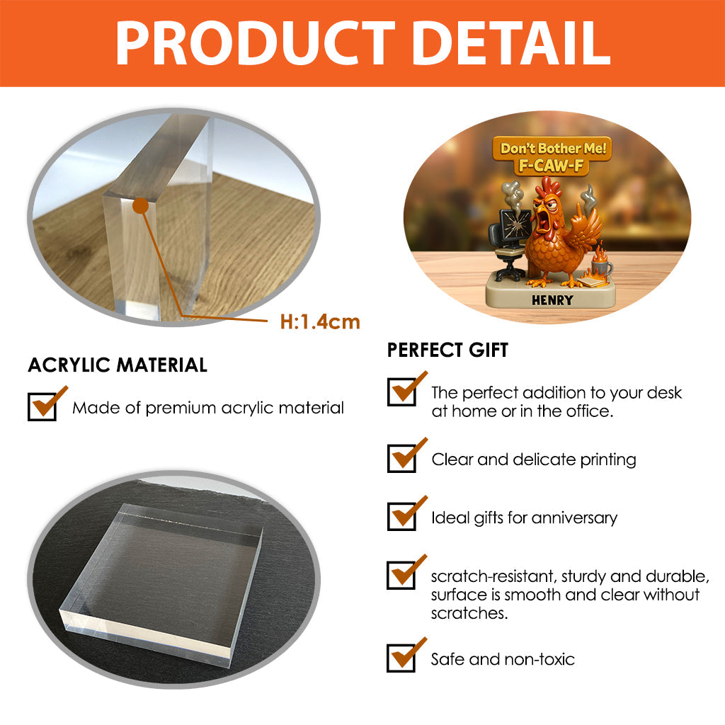 F-caw-f Sarkastische Bürosprüche - Personalisierte Acrylplakette in individueller Form für Kollegen