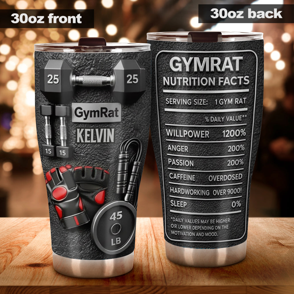 Gym Rat Gift Idea, Gym Girly Gift - Personalized Fitness Tumbler