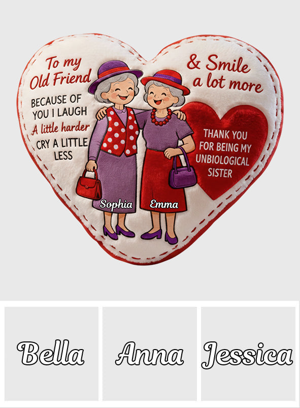 Old Friends - Personalized Bestie Faux Fur Shaped Pillow