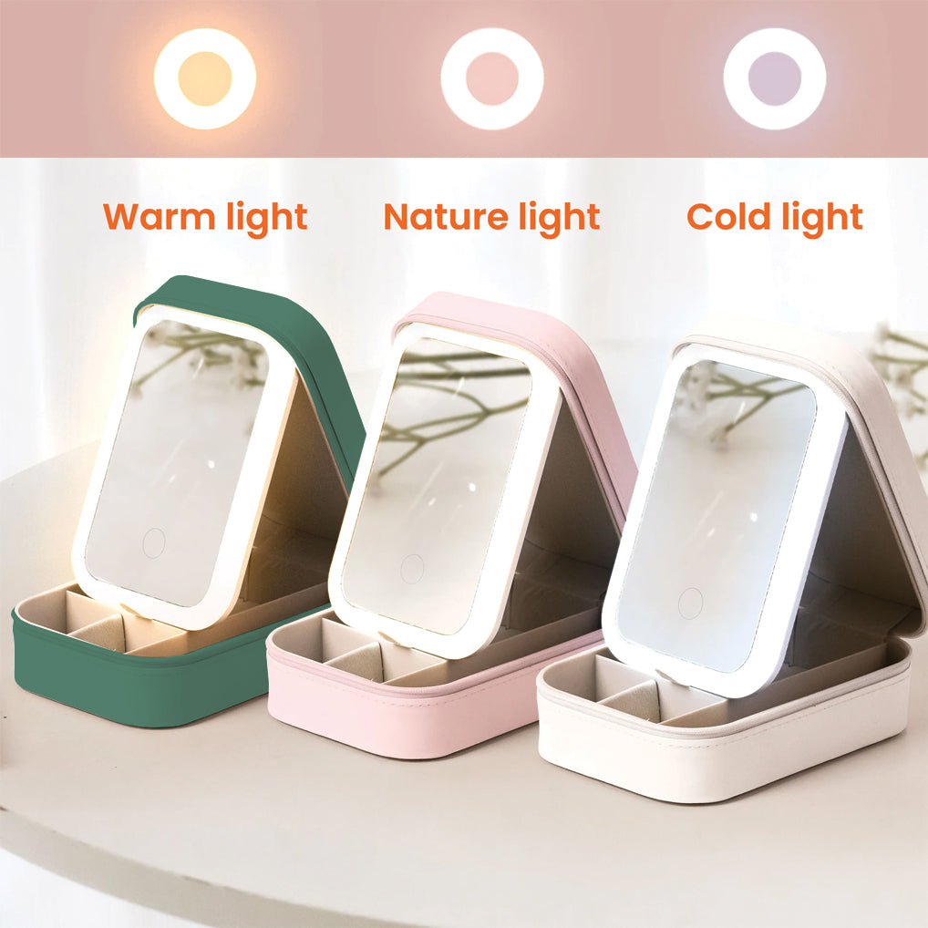 Bestie Birthflower - Personalized Bestie Jewelry Box With LED Mirror