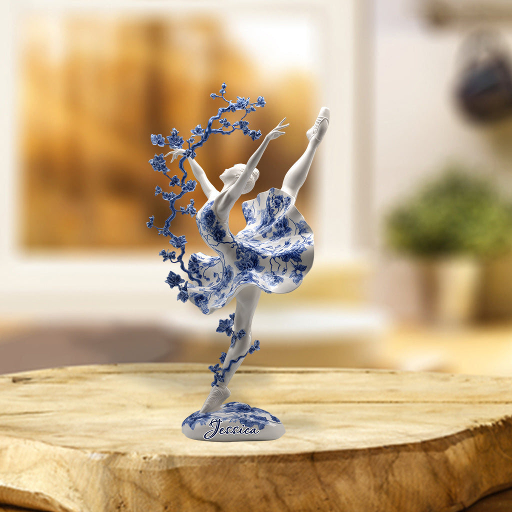 Geschenk für Balletttänzerinnen und Ballerinen – personalisierte Acrylplakette in individueller Ballettform