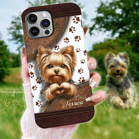 Niedlicher Yorkshire Terrier – Personalisierte Handyhülle mit Hundemotiv