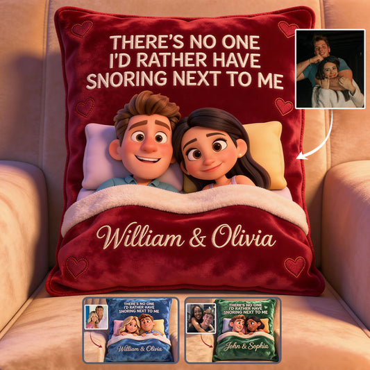 Schnarchendes Paar – Personalisiertes Kissen in Form eines Paares aus Kunstfell