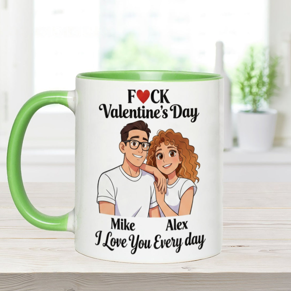Custom From Any Photo, Couple Gift - Personalized Couple Set Accent Mug with Acrylic Stirrers