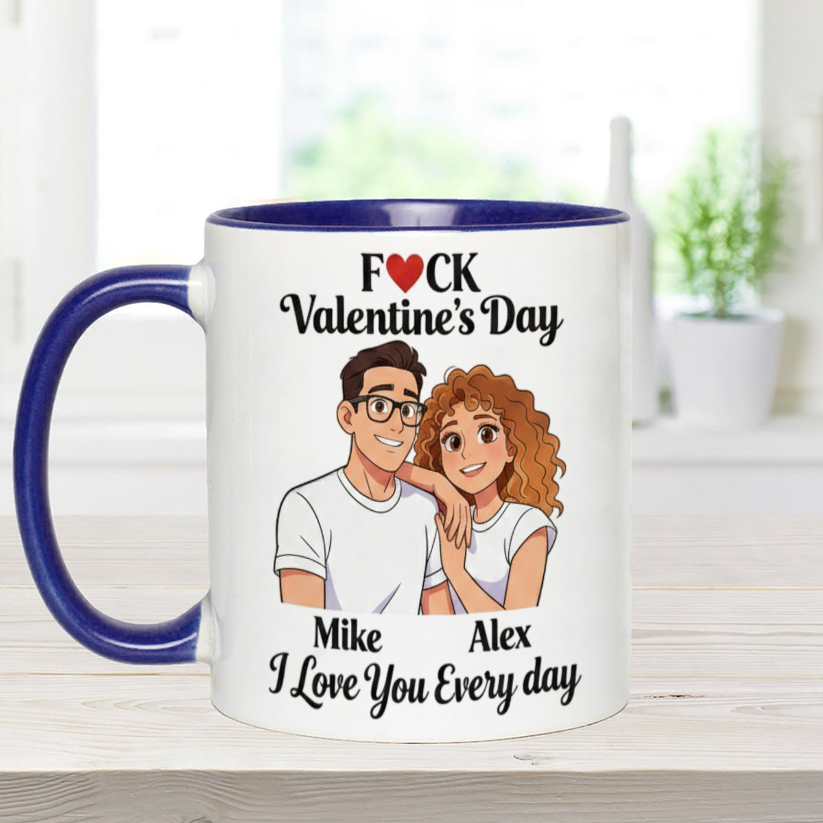 Custom From Any Photo, Couple Gift - Personalized Couple Set Accent Mug with Acrylic Stirrers