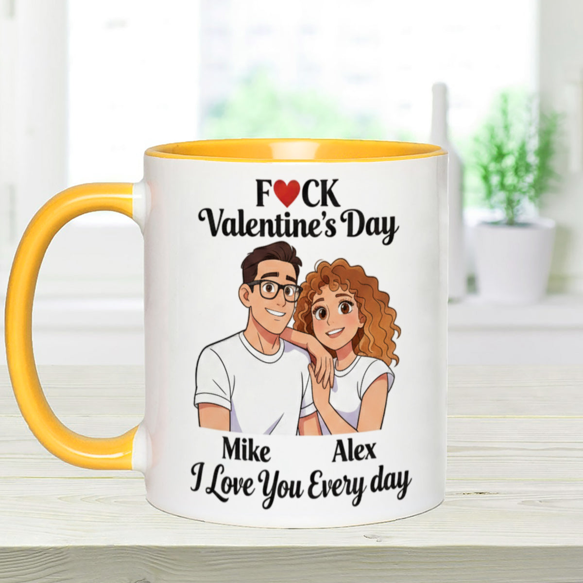 Custom From Any Photo, Couple Gift - Personalized Couple Set Accent Mug with Acrylic Stirrers