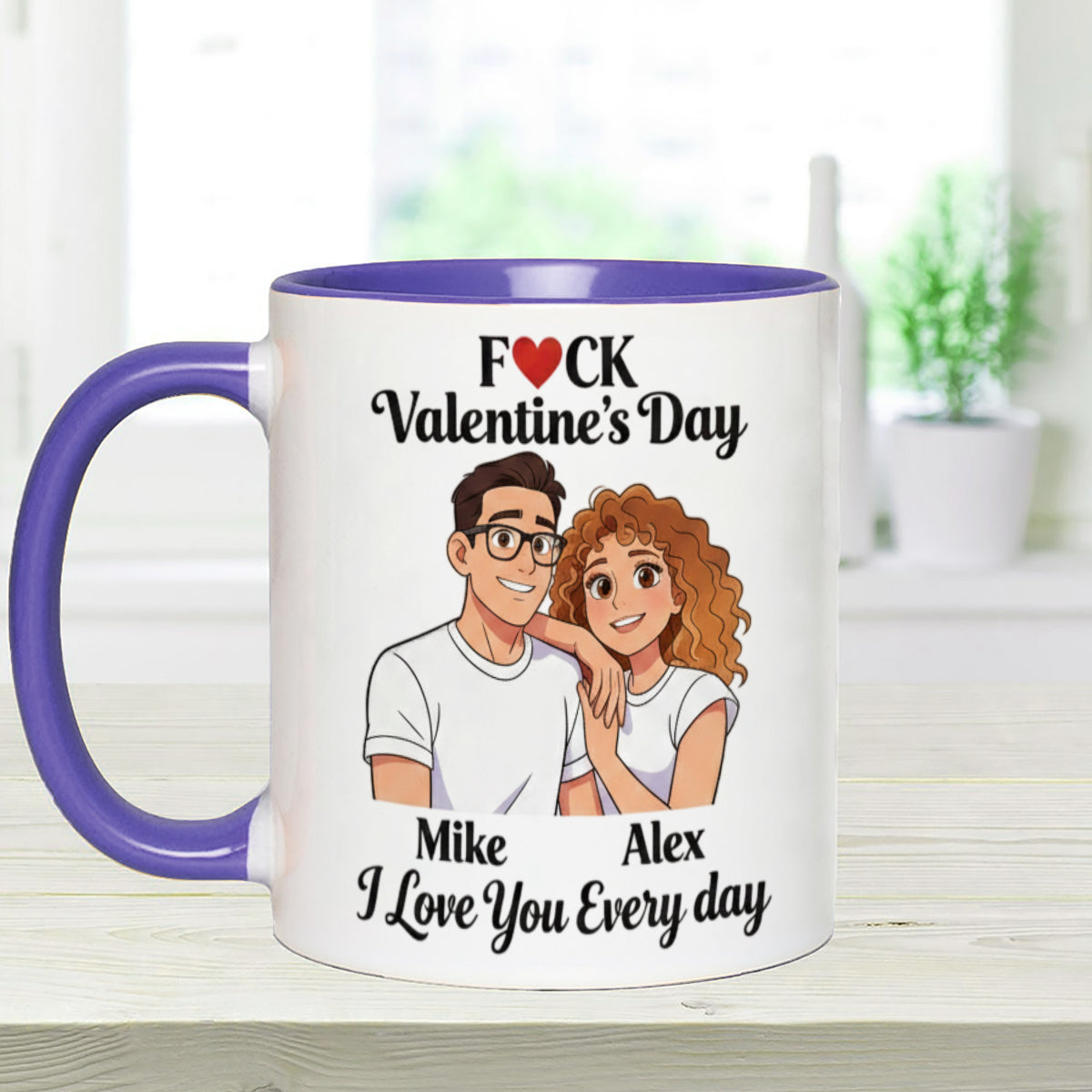Custom From Any Photo, Couple Gift - Personalized Couple Set Accent Mug with Acrylic Stirrers