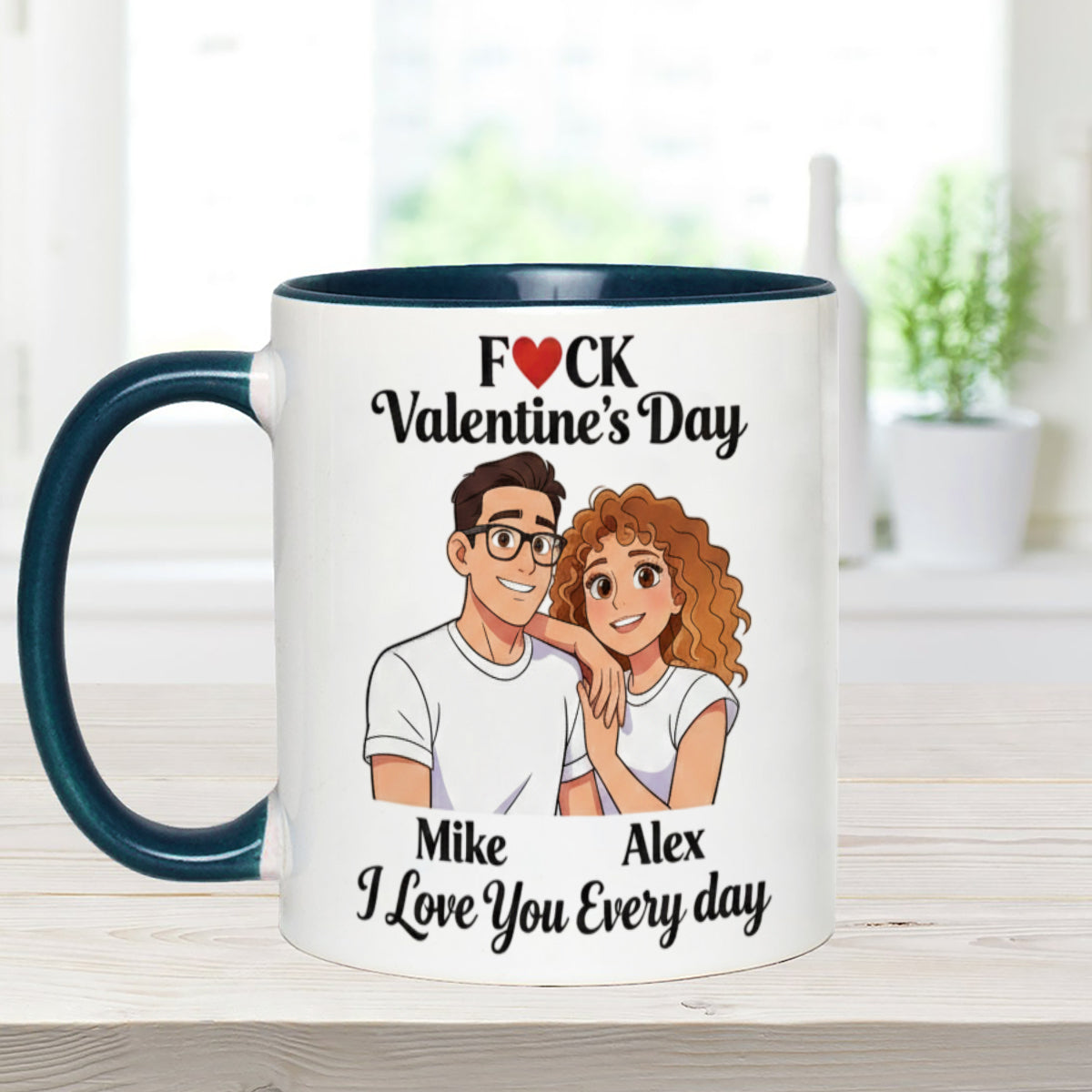Custom From Any Photo, Couple Gift - Personalized Couple Set Accent Mug with Acrylic Stirrers