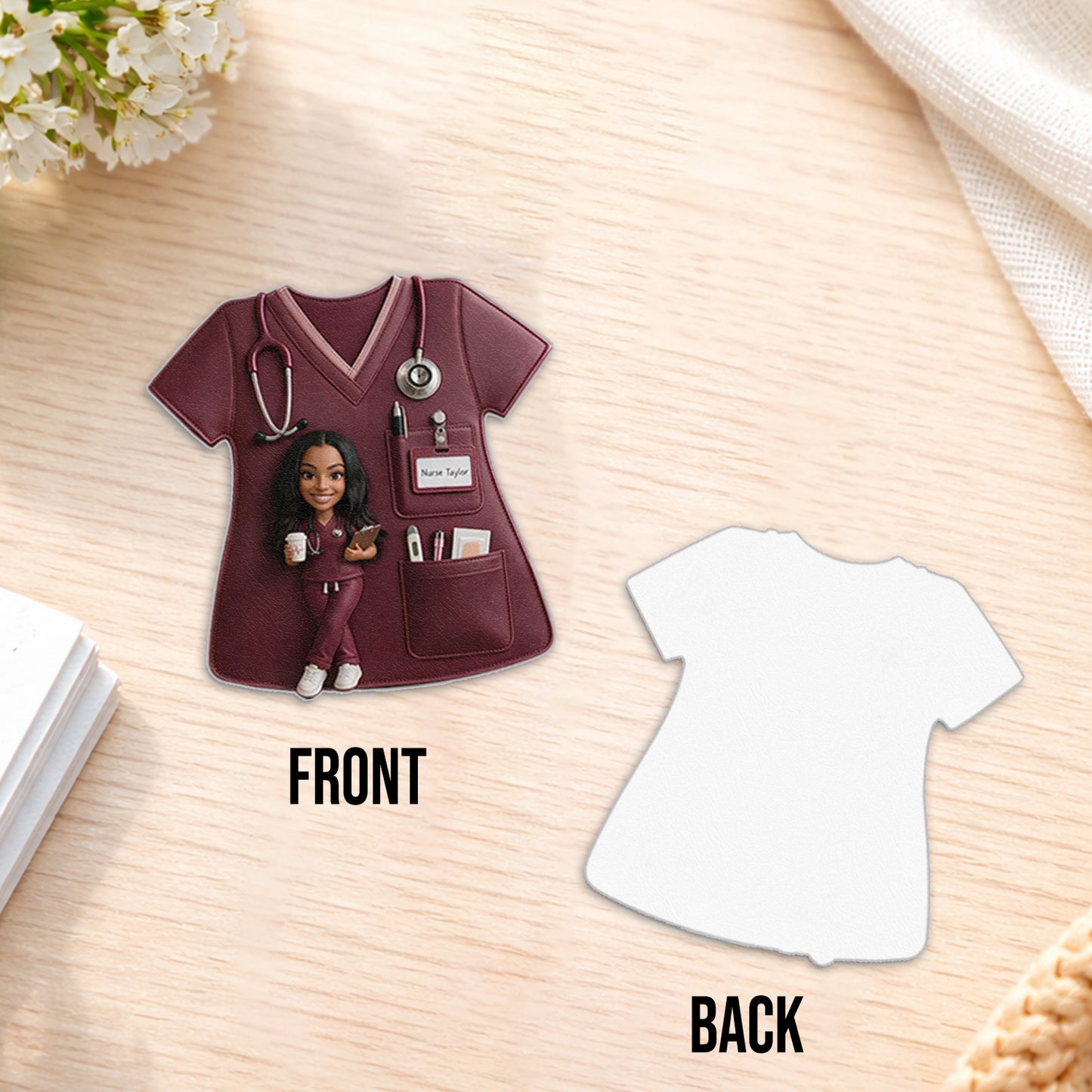Custom Backpack For Nurse, Custom From Any Photo - Personalized Nurse Changeable Leather Patch Backpack