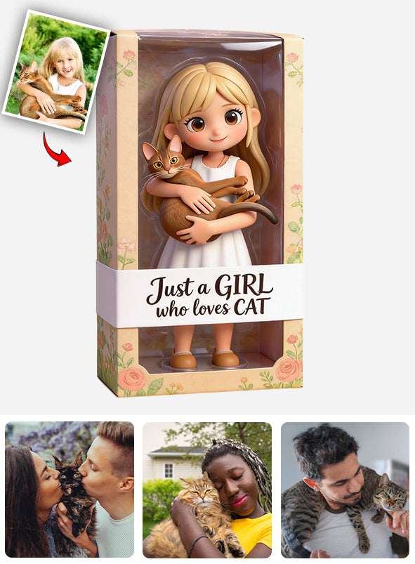 Ich liebe Katzen – Personalisierte Acrylplakette in Katzenform