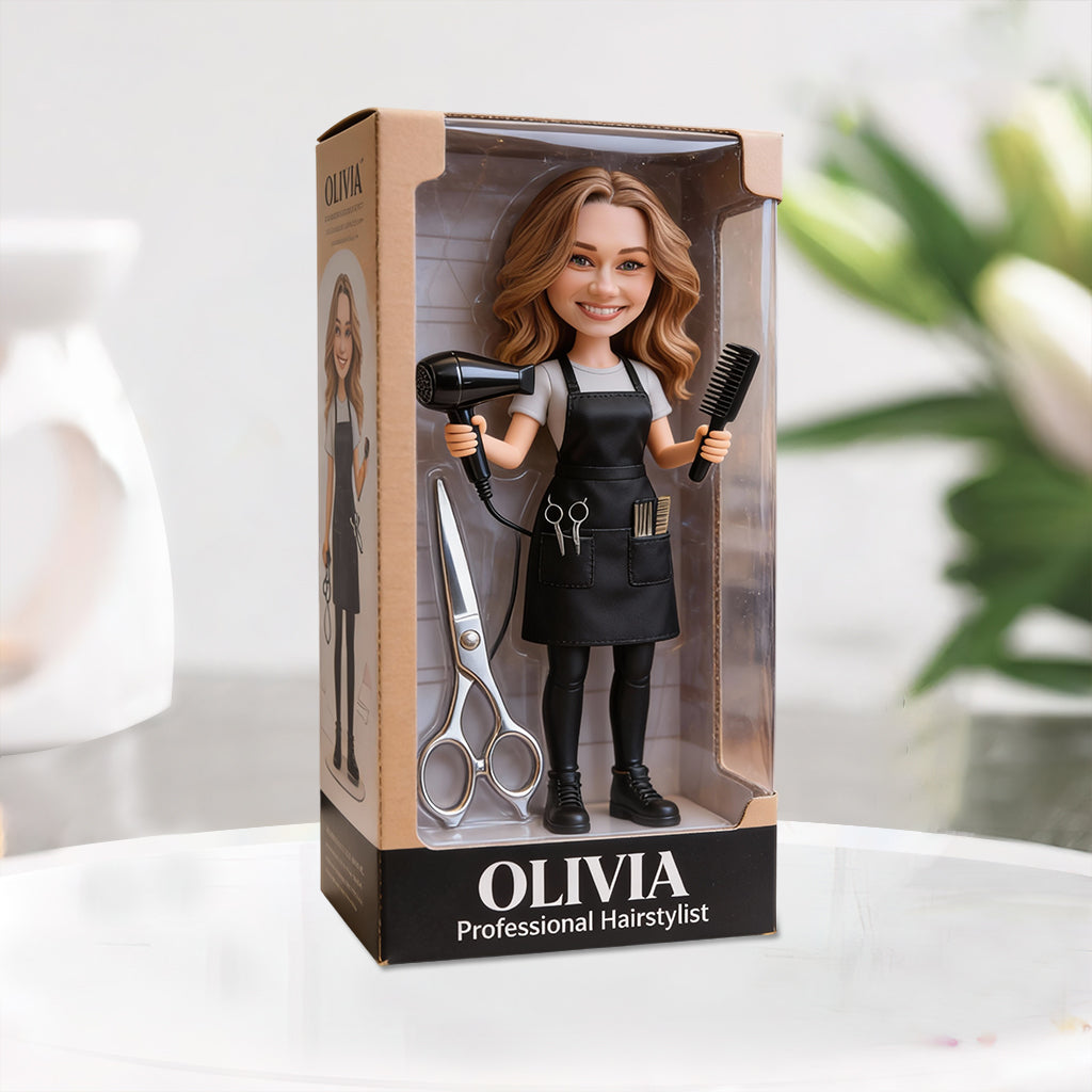 Hairdresser With Scissors Salon Decor - Personalized Hairdresser Custom Shaped Acrylic Plaque