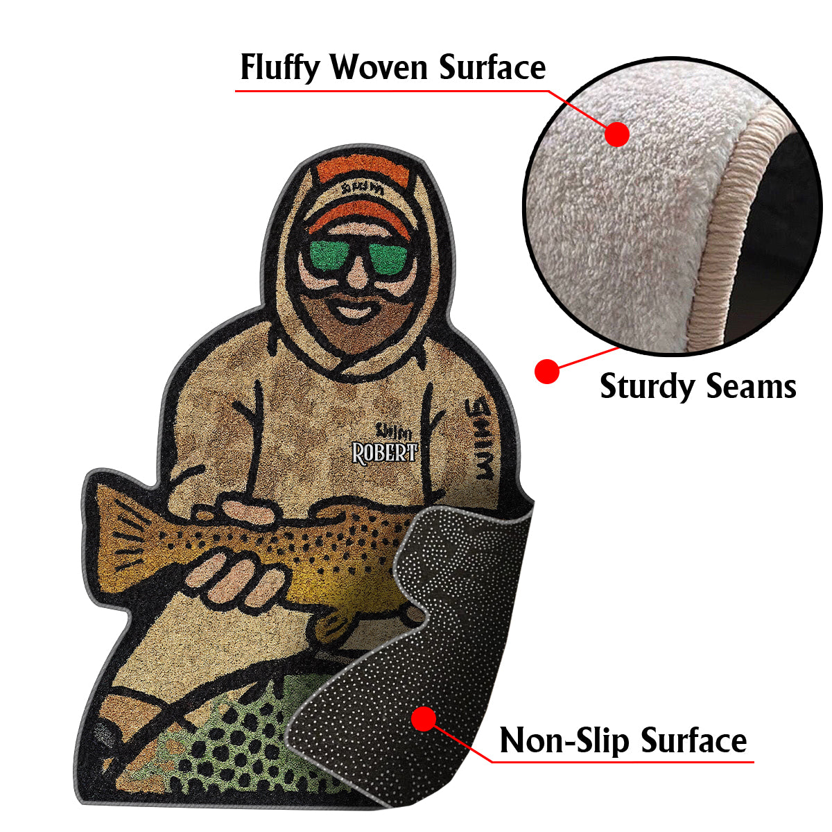 Angel-Fan – Personalisierter, rutschfester, getufteter Teppich