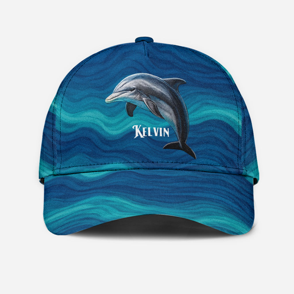 Dolphin And Wave - Personalized Dolphin Classic Cap
