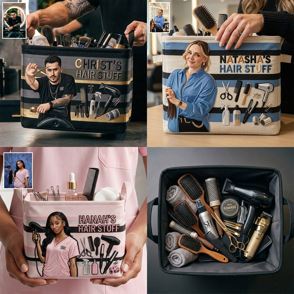 My Hair Stuff - Personalized Hairdresser Rectangle Storage Basket