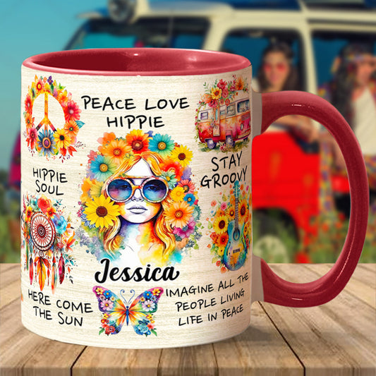 Hippie Soul – Personalisierte Tasse mit Hippie-Akzent