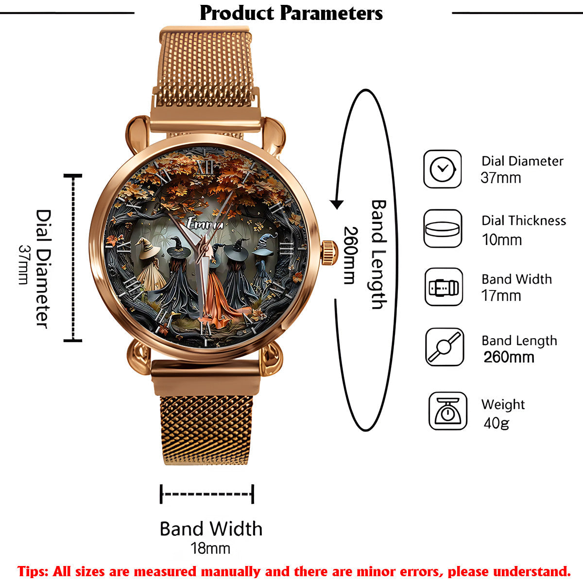 Magische Hexe – Personalisierte Hexen-Damenuhr 