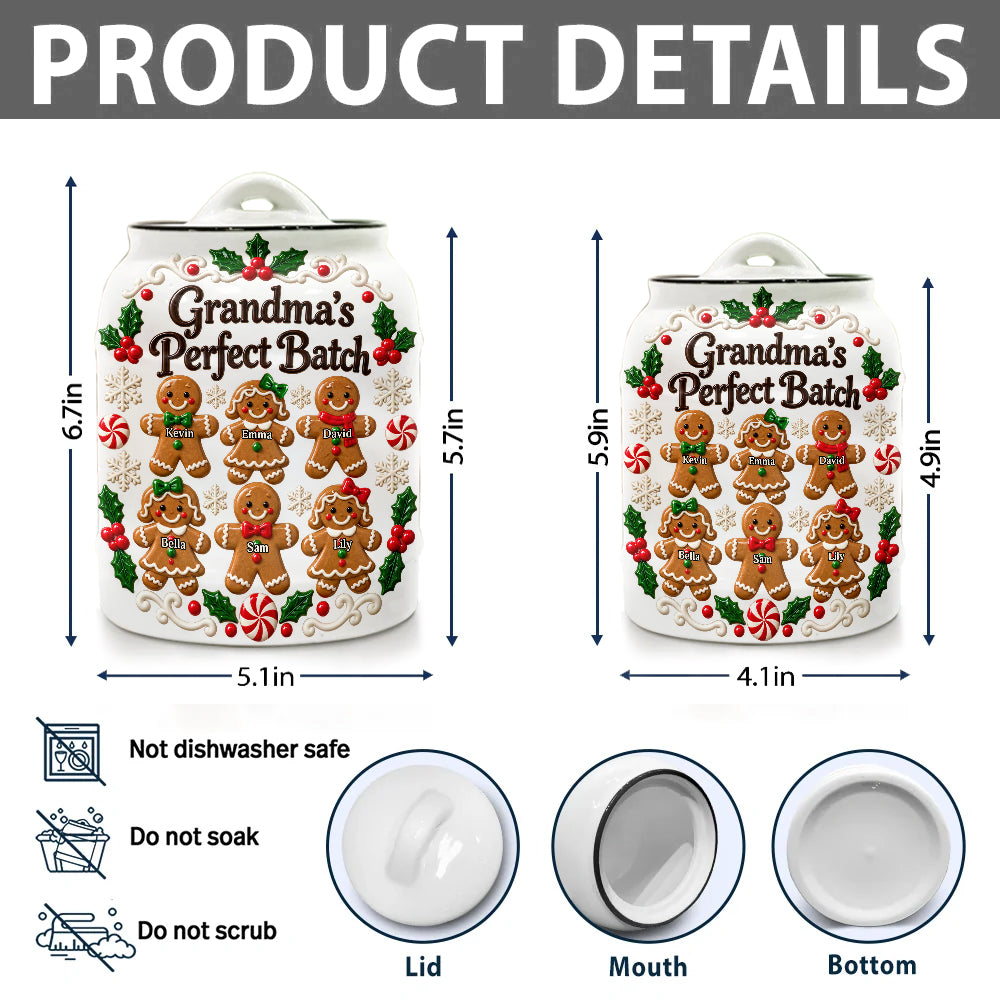 Grandma's Perfect Batch - Personalized Grandma Cookie Jar