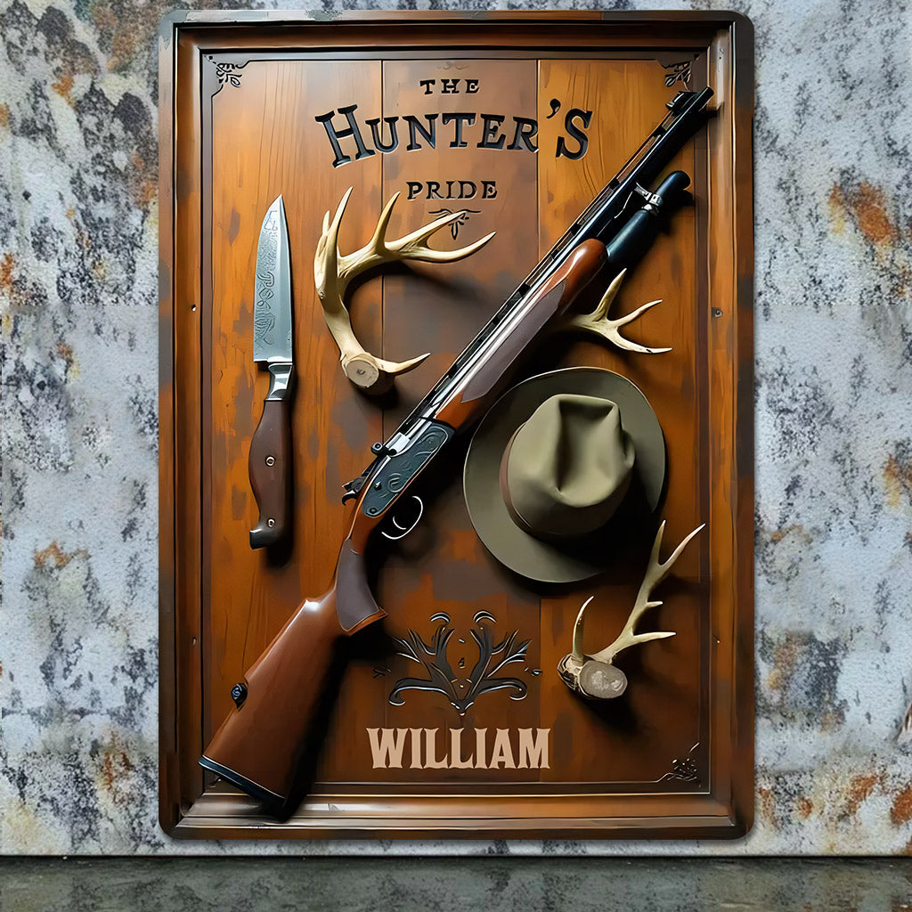 Der Stolz des Jägers – Personalisiertes rechteckiges Metallschild für die Jagd