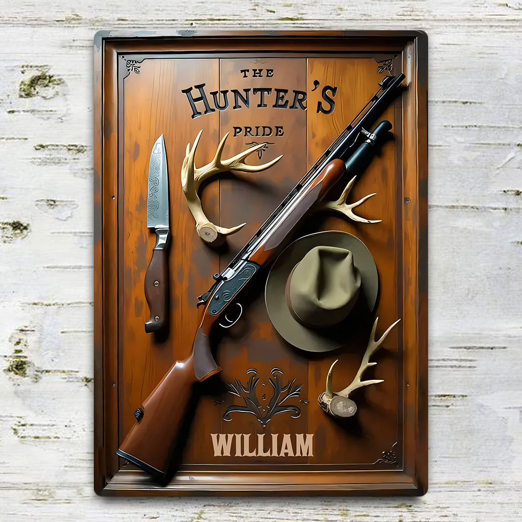 Der Stolz des Jägers – Personalisiertes rechteckiges Metallschild für die Jagd