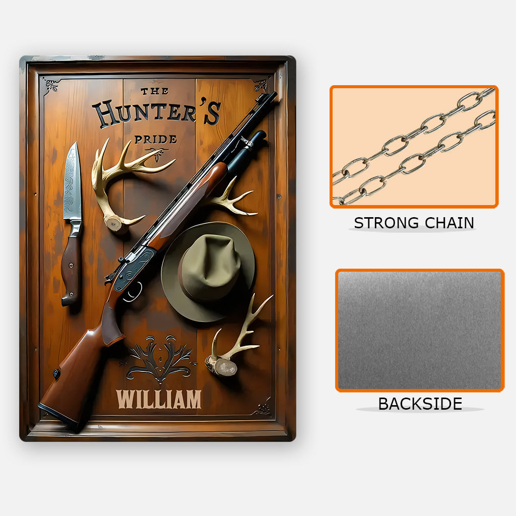 Der Stolz des Jägers – Personalisiertes rechteckiges Metallschild für die Jagd