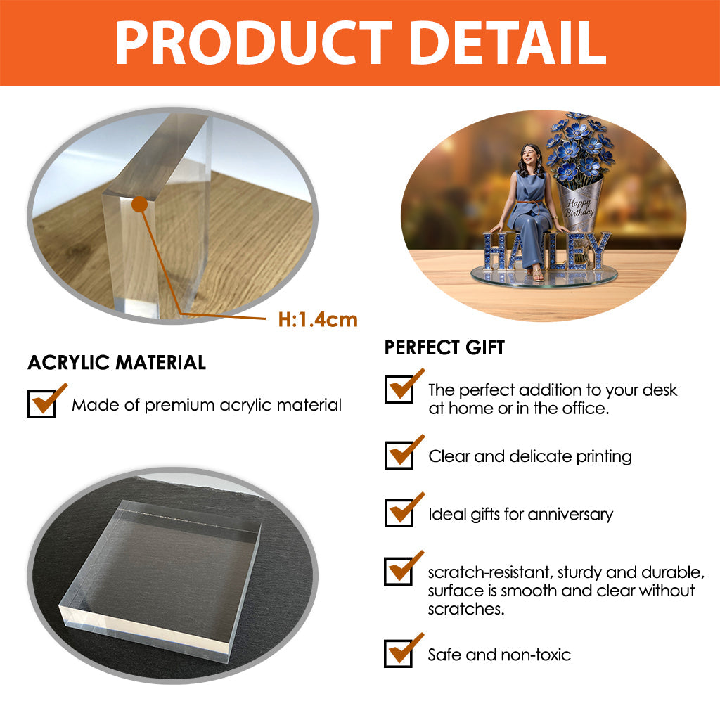 Custom Any Photo Perfect Birthday Gift - Personalized Birthday Custom Shaped Acrylic Plaque