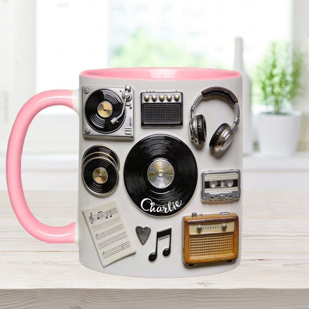 Love Vinyl - Personalized Vinyl Records Accent Mug & Coaster