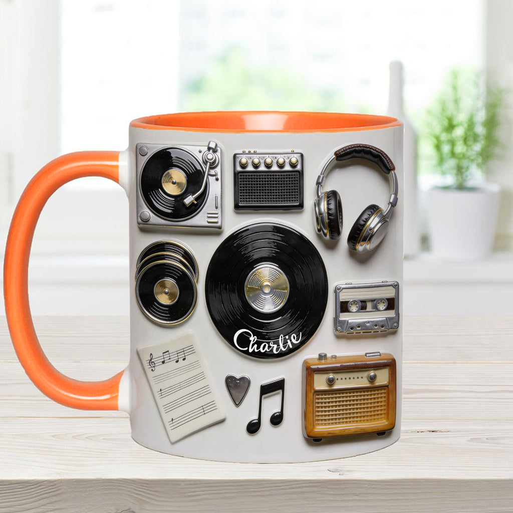 Love Vinyl - Personalized Vinyl Records Accent Mug & Coaster