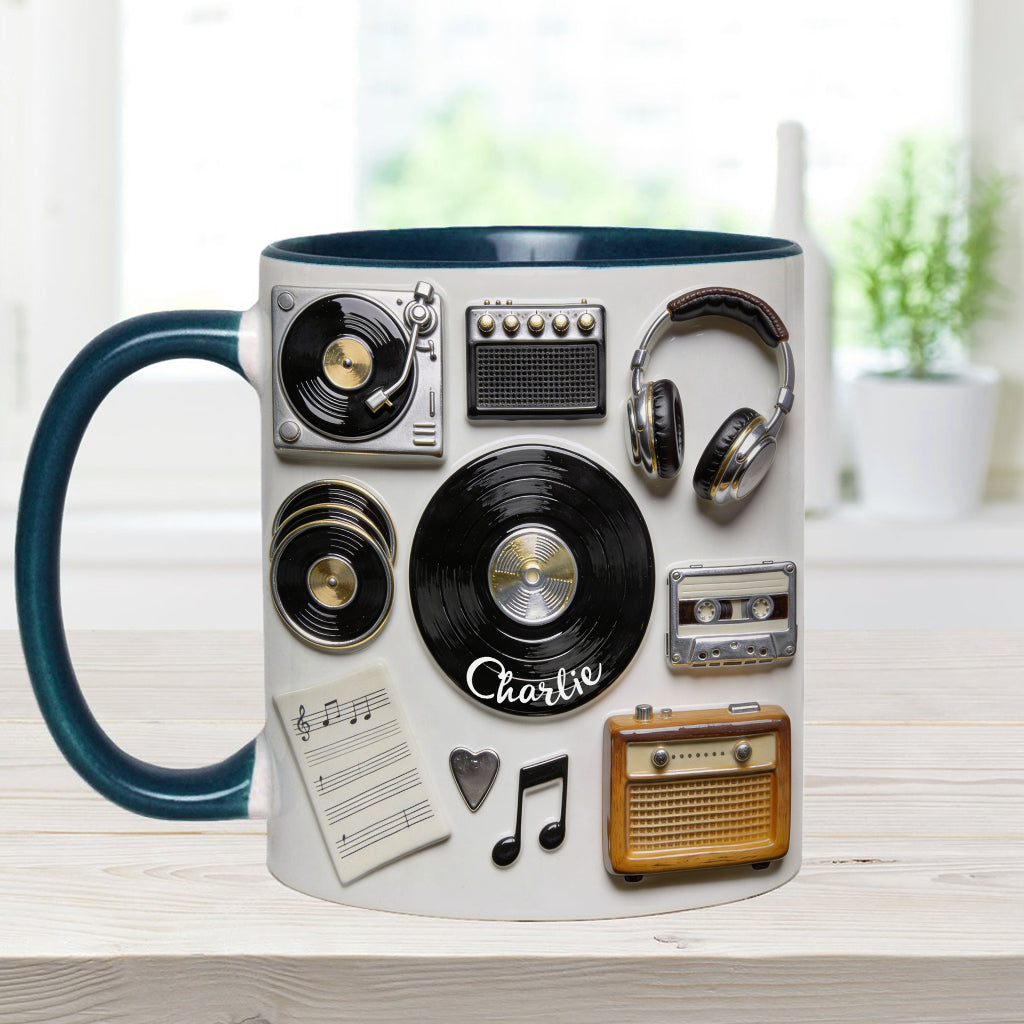 Love Vinyl - Personalized Vinyl Records Accent Mug & Coaster