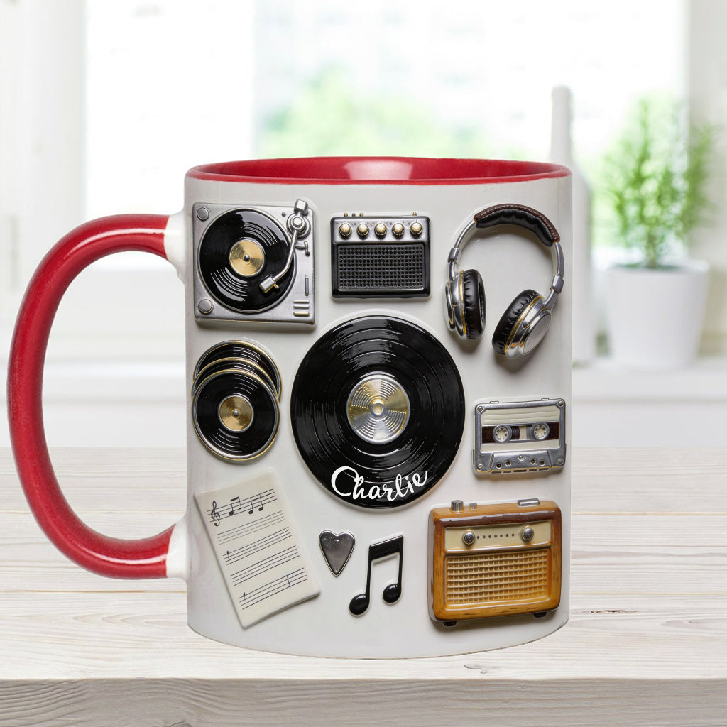 Love Vinyl - Personalized Vinyl Records Accent Mug & Coaster