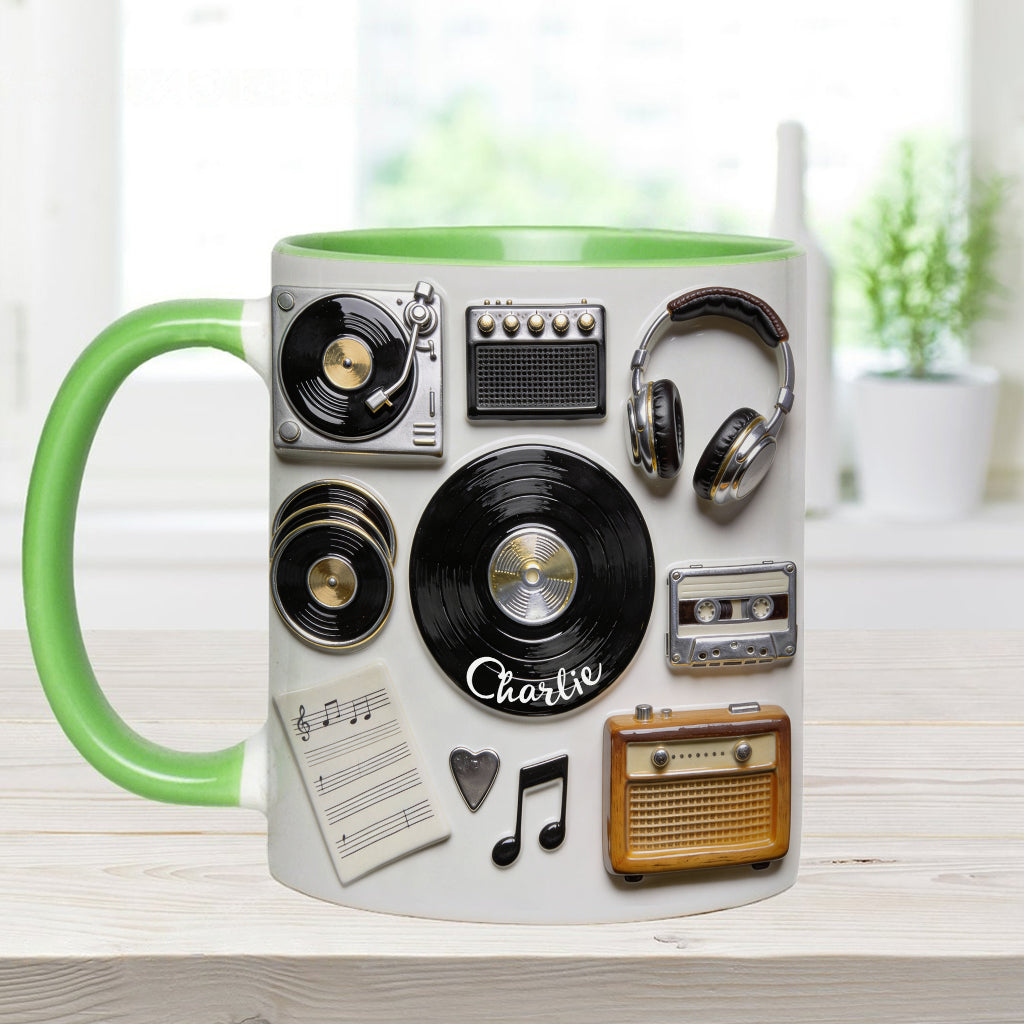 Love Vinyl - Personalized Vinyl Records Accent Mug & Coaster