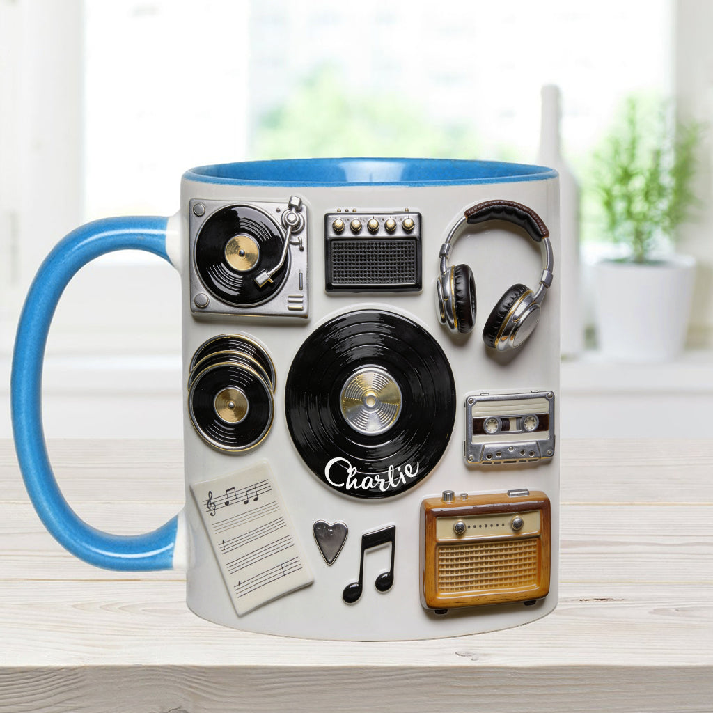 Love Vinyl - Personalized Vinyl Records Accent Mug & Coaster